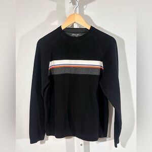 90’s Hong Kong Eddie Bauer Knit Stripe Crewneck – Vintage Soft Thick Cotton (M)
